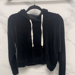 Black velvet hoodie